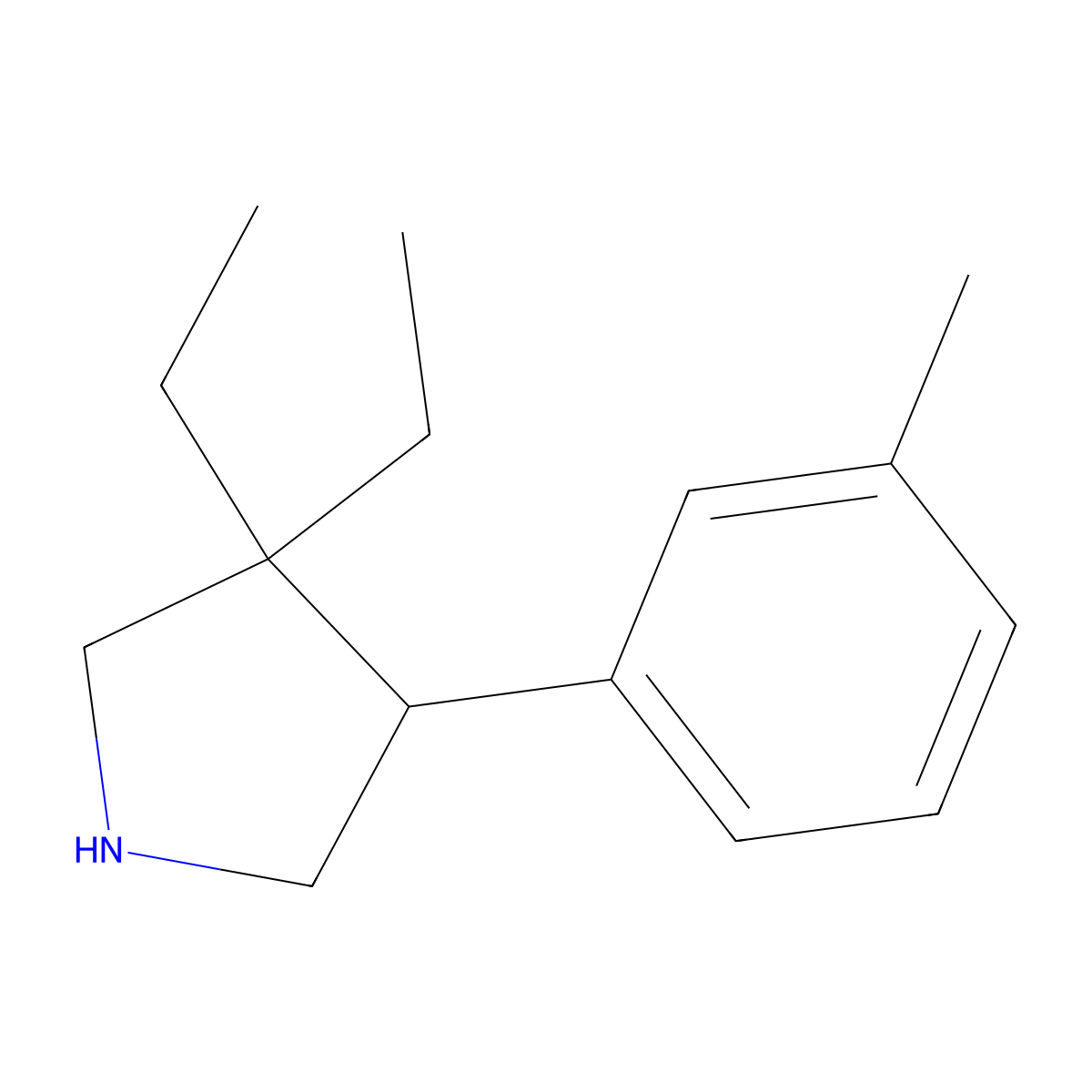 3,3-Diethyl-4-(3-methylphenyl)pyrrolidine molecular structure, CAS 2060042-72-8