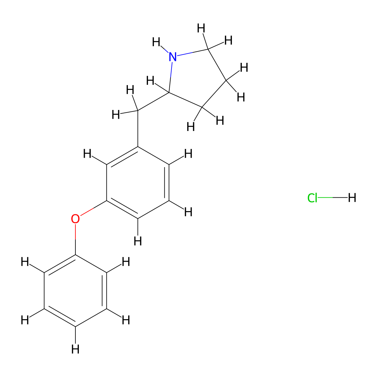 2-[(3-Phenoxyphenyl)methyl]pyrrolidine hydrochloride molecular structure, CAS 2060042-73-9
