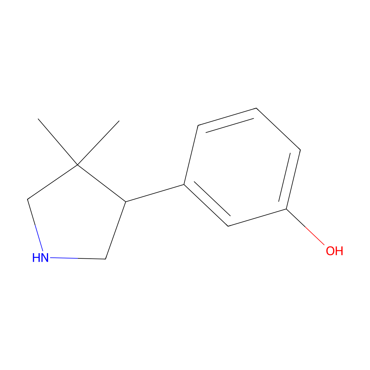 3-(4,4-Dimethylpyrrolidin-3-yl)phenol molecular structure, CAS 2060042-80-8