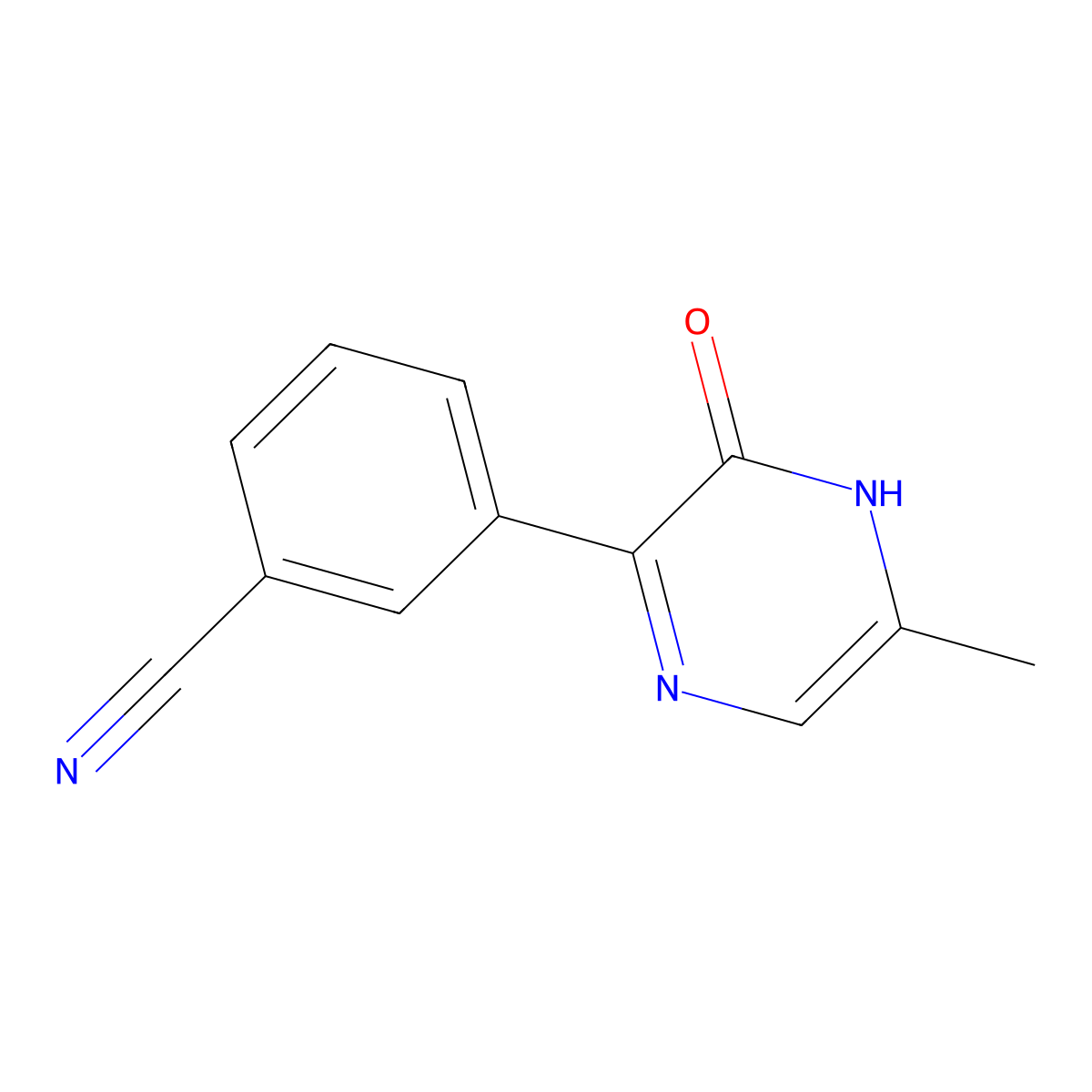 3-(5-Methyl-3-oxo-3,4-dihydropyrazin-2-yl)benzonitrile molecular structure, CAS 2060042-84-2