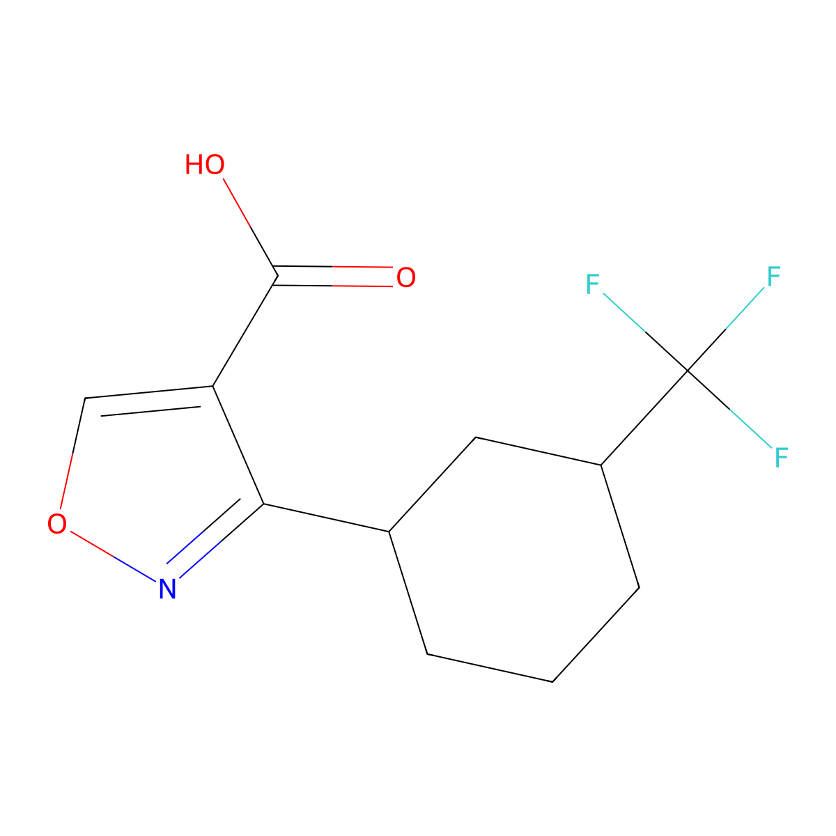 3-[3-(Trifluoromethyl)cyclohexyl]-1,2-oxazole-4-carboxylic acid molecular structure, CAS 2060042-98-8