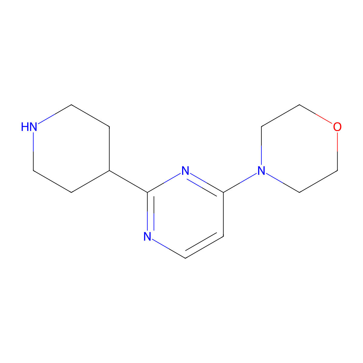 4-[2-(Piperidin-4-yl)pyrimidin-4-yl]morpholine molecular structure, CAS 2060043-10-7