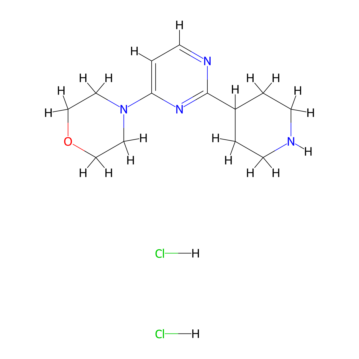 4-[2-(Piperidin-4-yl)pyrimidin-4-yl]morpholine dihydrochloride molecular structure, CAS 2060043-11-8