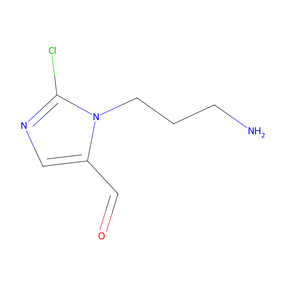 1-(3-Aminopropyl)-2-chloro-1H-imidazole-5-carbaldehyde molecular structure, CAS 2060043-19-6