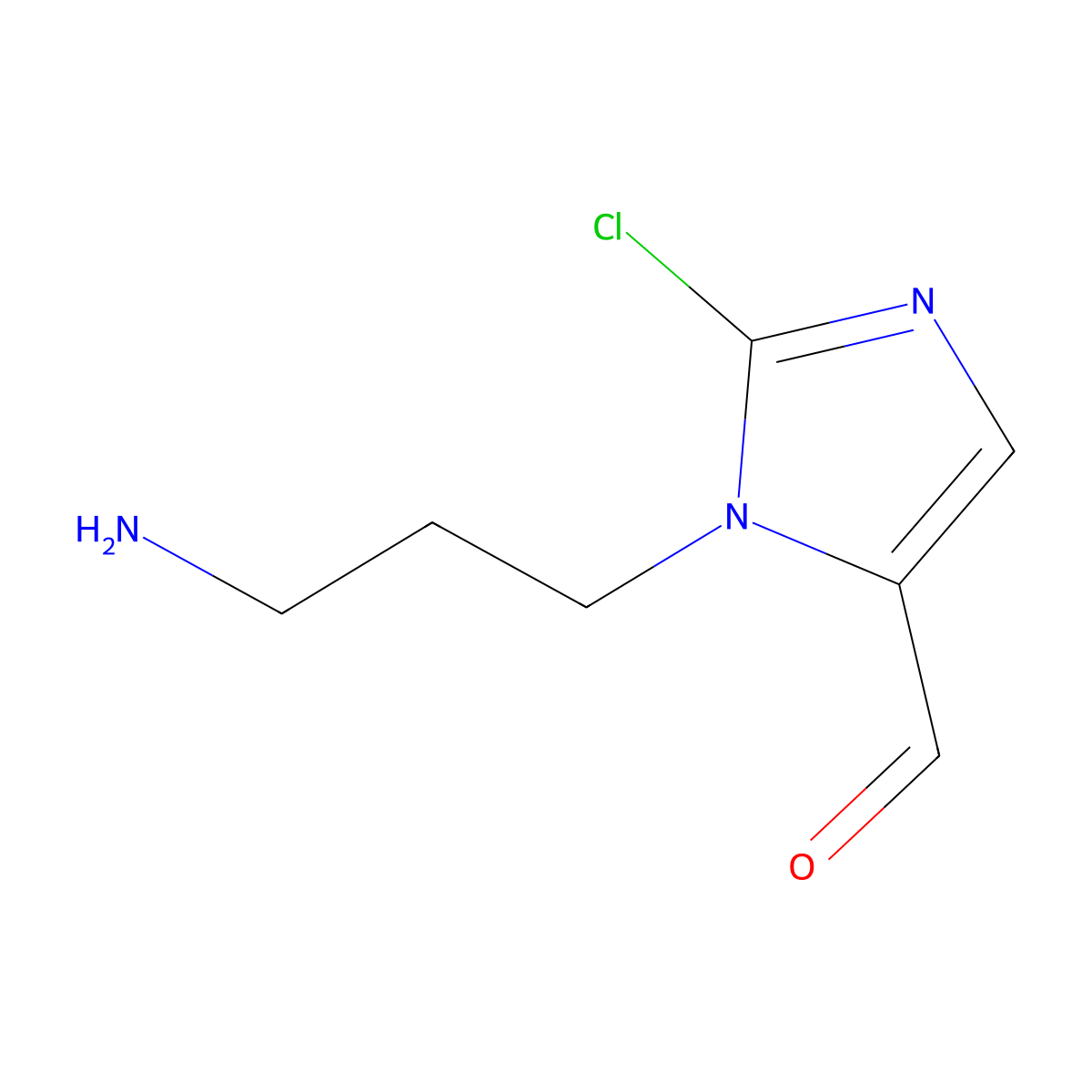 1-(3-Aminopropyl)-2-chloro-1H-imidazole-5-carbaldehyde molecular structure, CAS 2060043-19-6