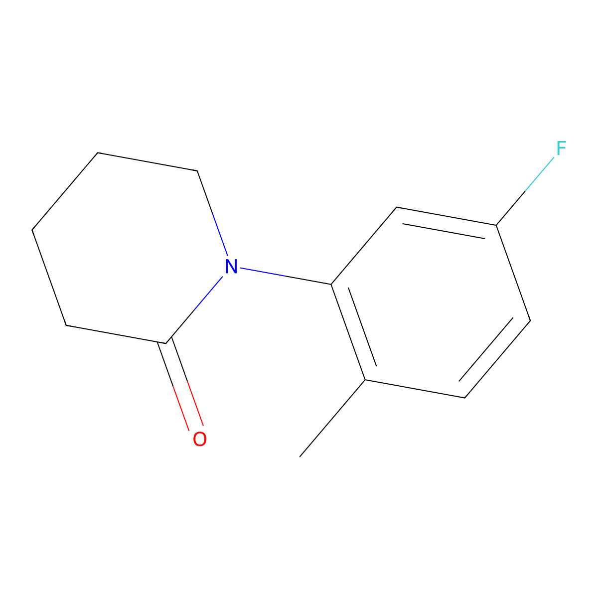 1-(5-Fluoro-2-methylphenyl)piperidin-2-one molecular structure, CAS 2060043-20-9