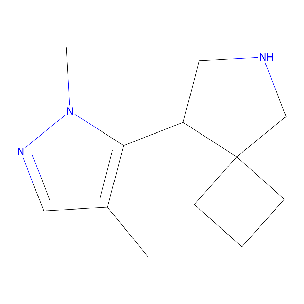 8-(1,4-Dimethyl-1H-pyrazol-5-yl)-6-azaspiro[3.4]octane molecular structure, CAS 2060043-23-2