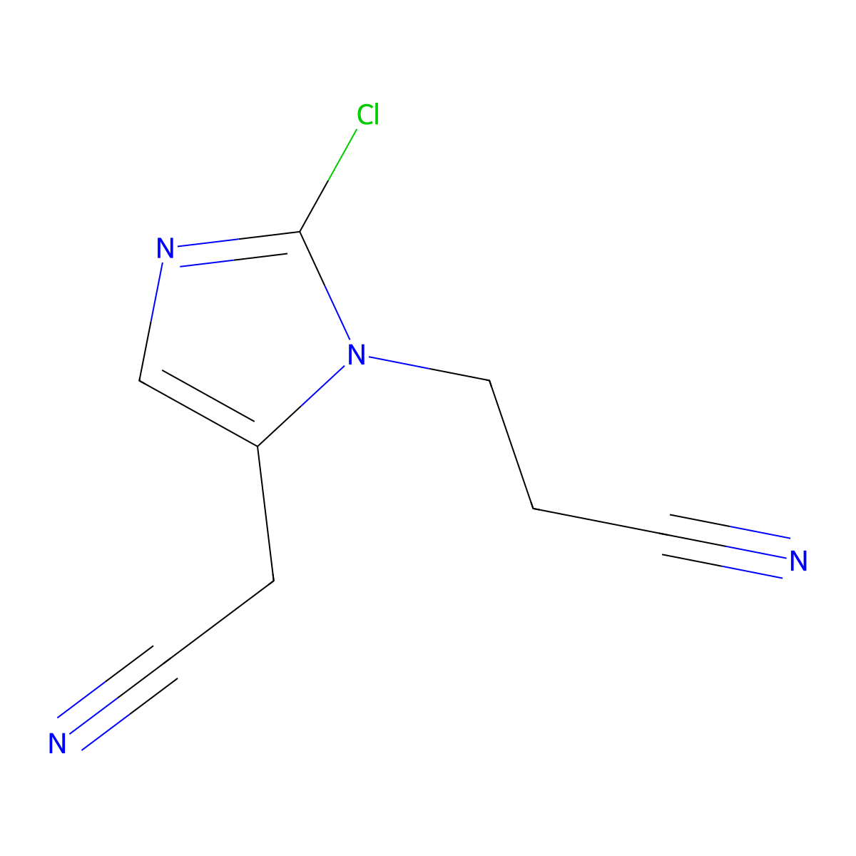 3-[2-Chloro-5-(cyanomethyl)-1H-imidazol-1-yl]propanenitrile molecular structure, CAS 2060043-26-5