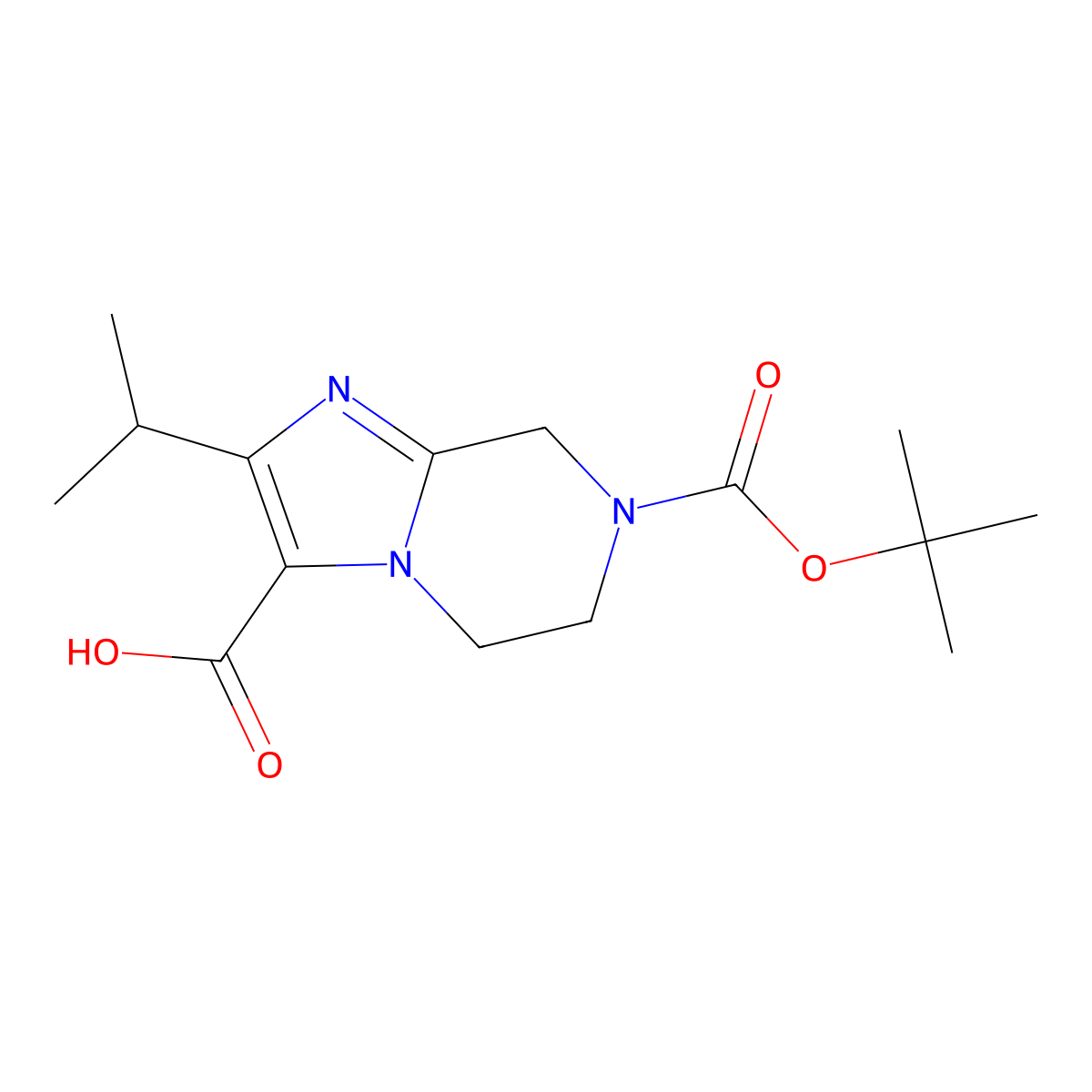 7-[(tert-Butoxy)carbonyl]-2-(propan-2-yl)-5H,6H,7H,8H-imidazo[1,2-a]pyrazine-3-carboxylic acid molecular structure, CAS 2060043-33-4