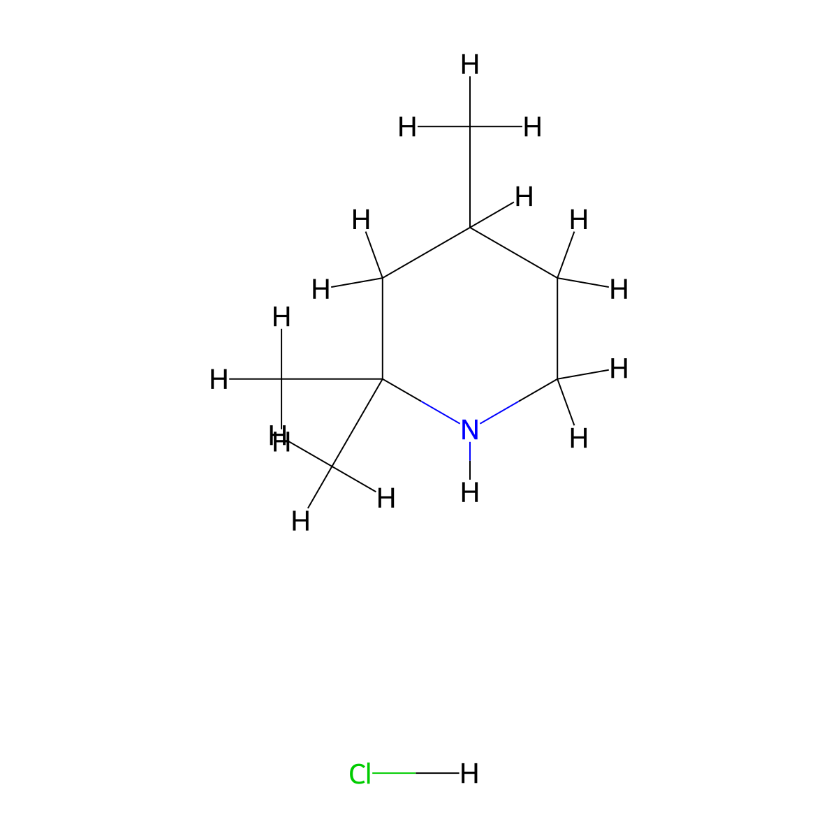 2,2,4-Trimethylpiperidine hydrochloride molecular structure, CAS 2060043-37-8