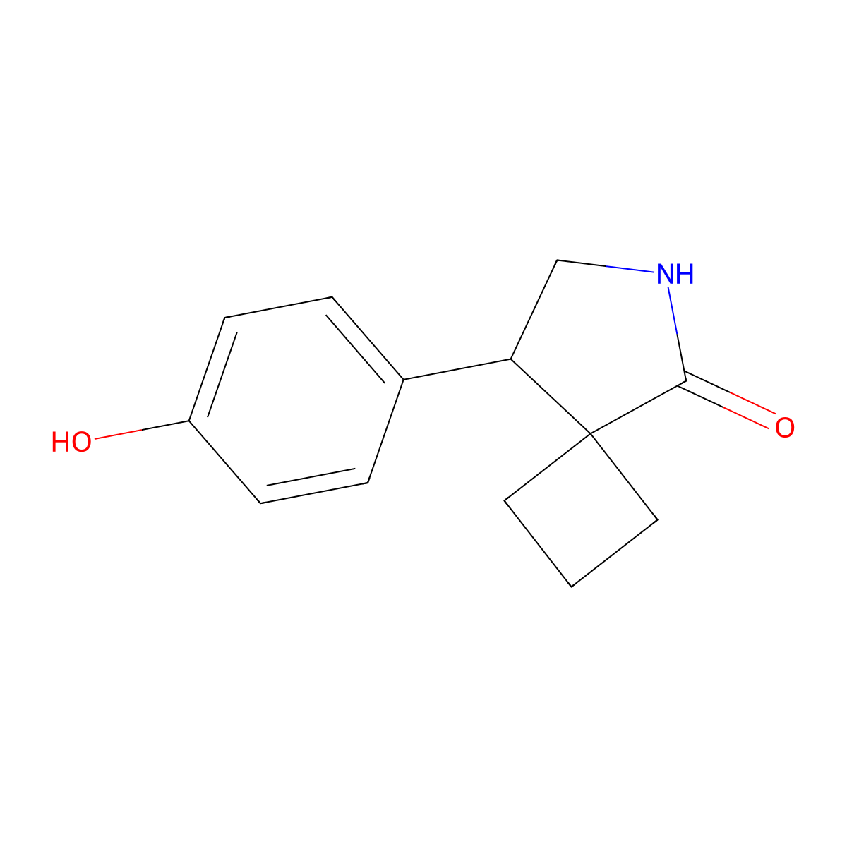 8-(4-Hydroxyphenyl)-6-azaspiro[3.4]octan-5-one molecular structure, CAS 2060043-39-0