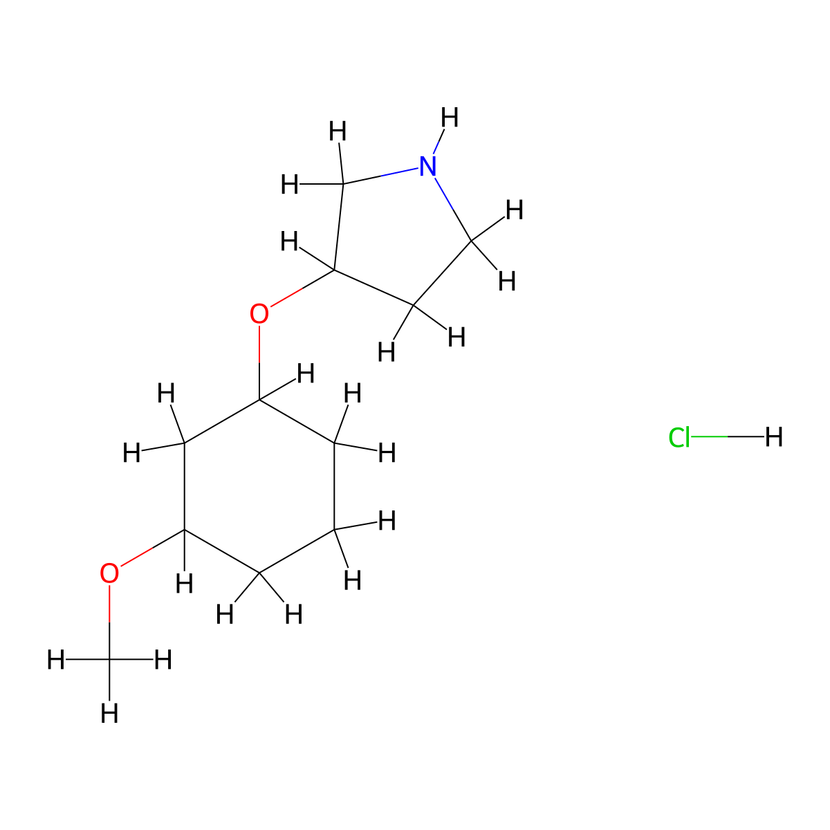 3-[(3-Methoxycyclohexyl)oxy]pyrrolidine hydrochloride molecular structure, CAS 2060043-42-5