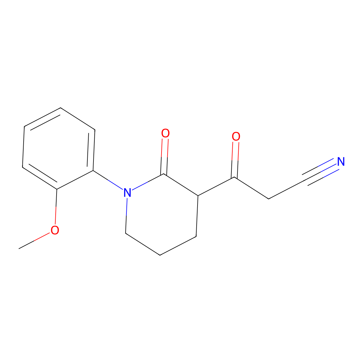 3-[1-(2-Methoxyphenyl)-2-oxopiperidin-3-yl]-3-oxopropanenitrile molecular structure, CAS 2060043-45-8