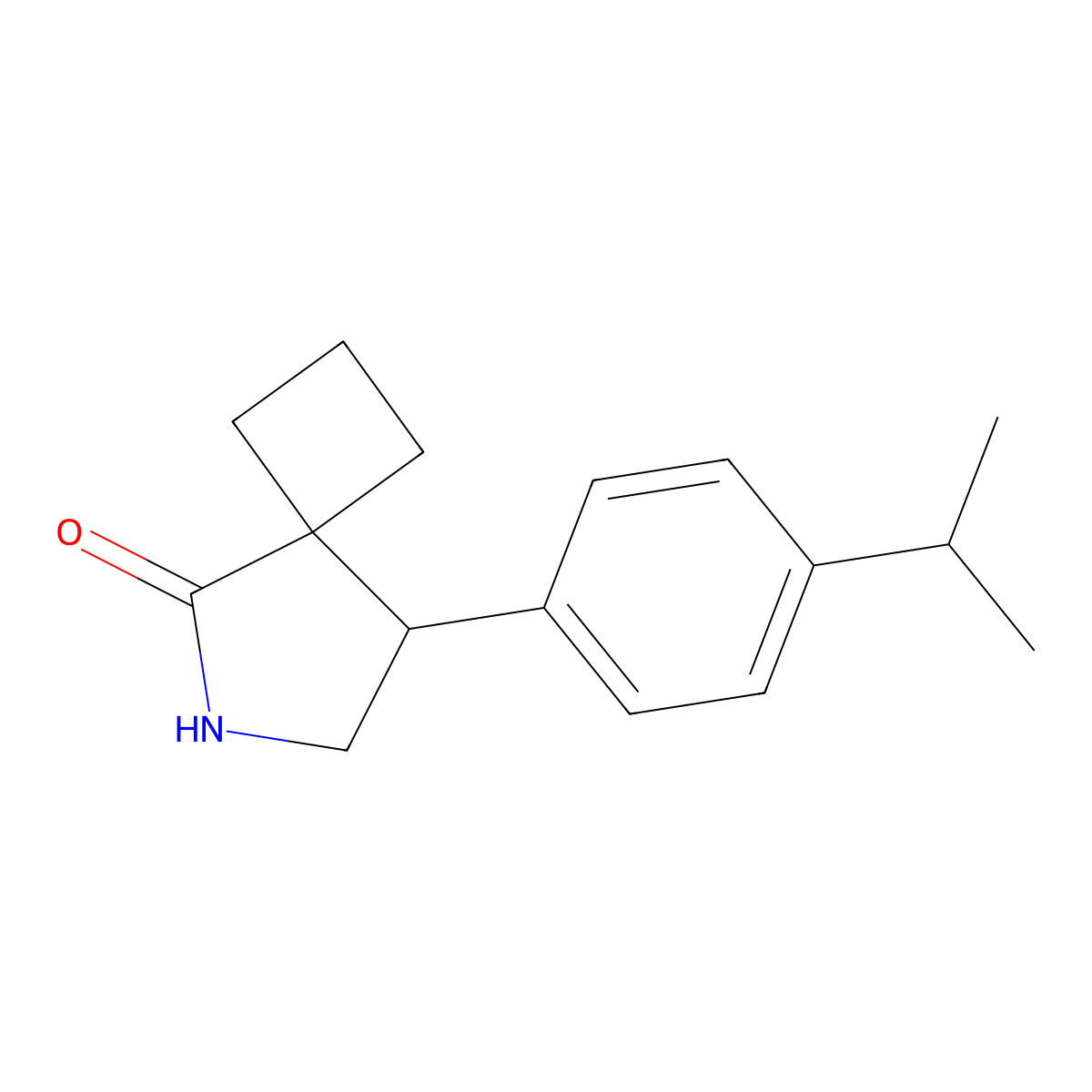 8-[4-(Propan-2-yl)phenyl]-6-azaspiro[3.4]octan-5-one molecular structure, CAS 2060043-47-0