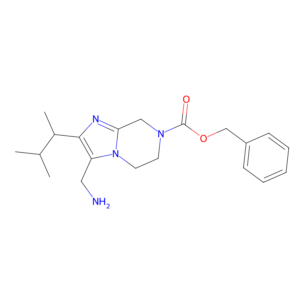Benzyl 3-(aminomethyl)-2-(3-methylbutan-2-yl)-5H,6H,7H,8H-imidazo[1,2-a]pyrazine-7-carboxylate molecular structure, CAS 2060043-52-7