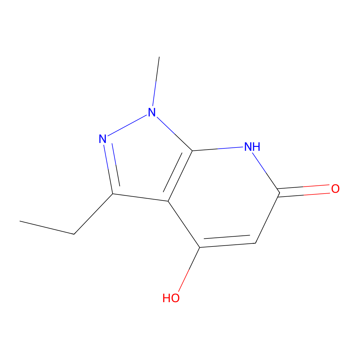 3-Ethyl-1-methyl-1H-pyrazolo[3,4-b]pyridine-4,6-diol molecular structure, CAS 2060043-56-1