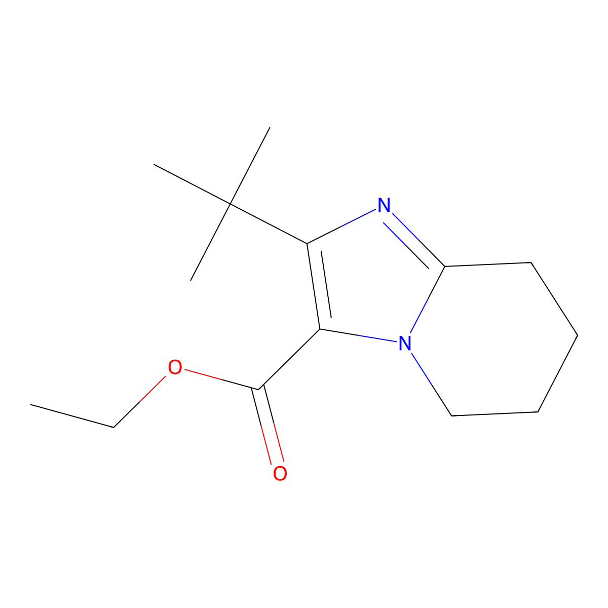 Ethyl 2-tert-butyl-5H,6H,7H,8H-imidazo[1,2-a]pyridine-3-carboxylate molecular structure, CAS 2060043-58-3