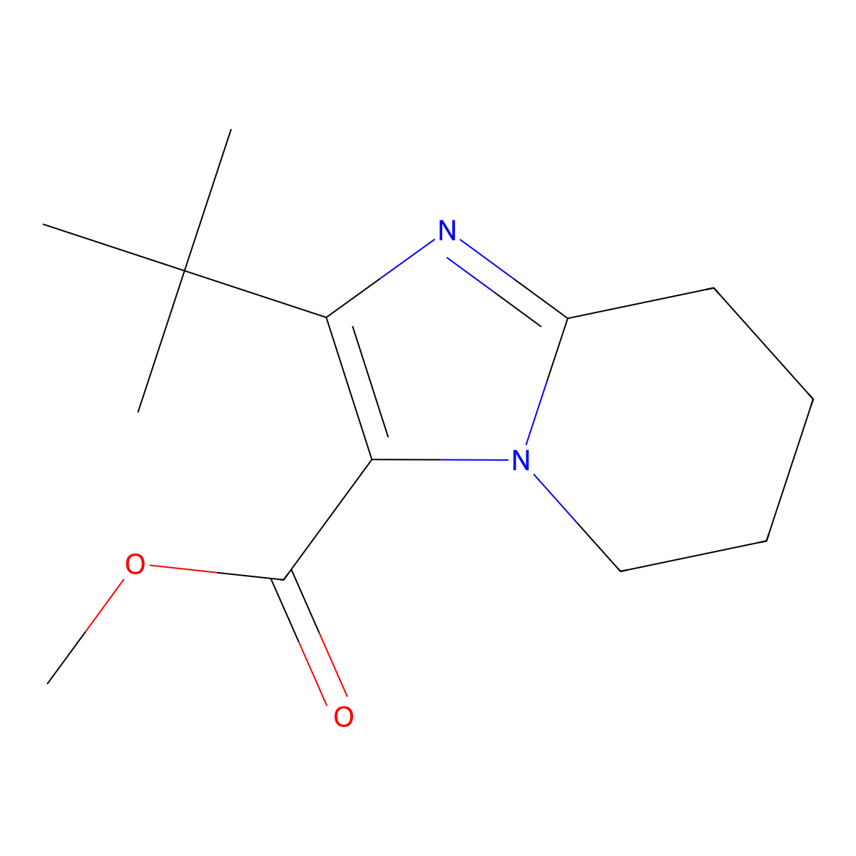 Methyl 2-tert-butyl-5H,6H,7H,8H-imidazo[1,2-a]pyridine-3-carboxylate molecular structure, CAS 2060043-59-4