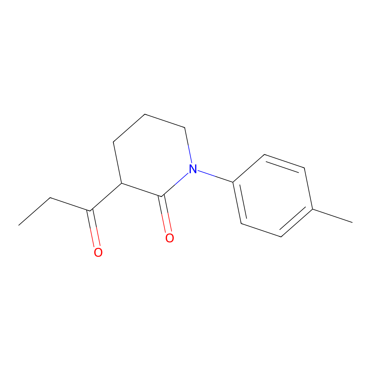 1-(4-Methylphenyl)-3-propanoylpiperidin-2-one molecular structure, CAS 2060043-61-8