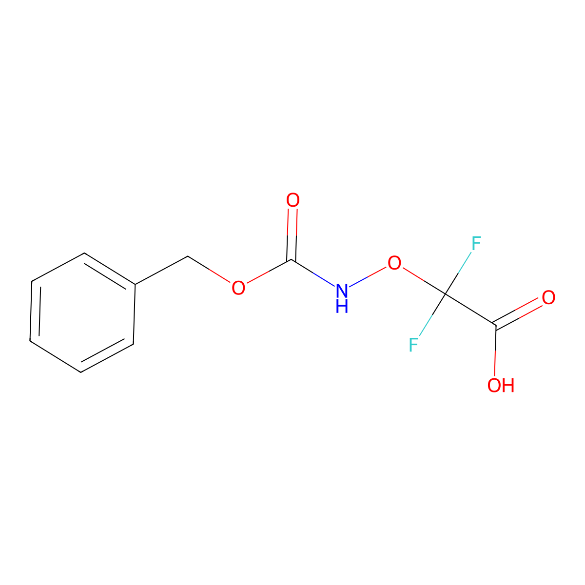 2-({[(Benzyloxy)carbonyl]amino}oxy)-2,2-difluoroacetic acid molecular structure, CAS 2060043-62-9