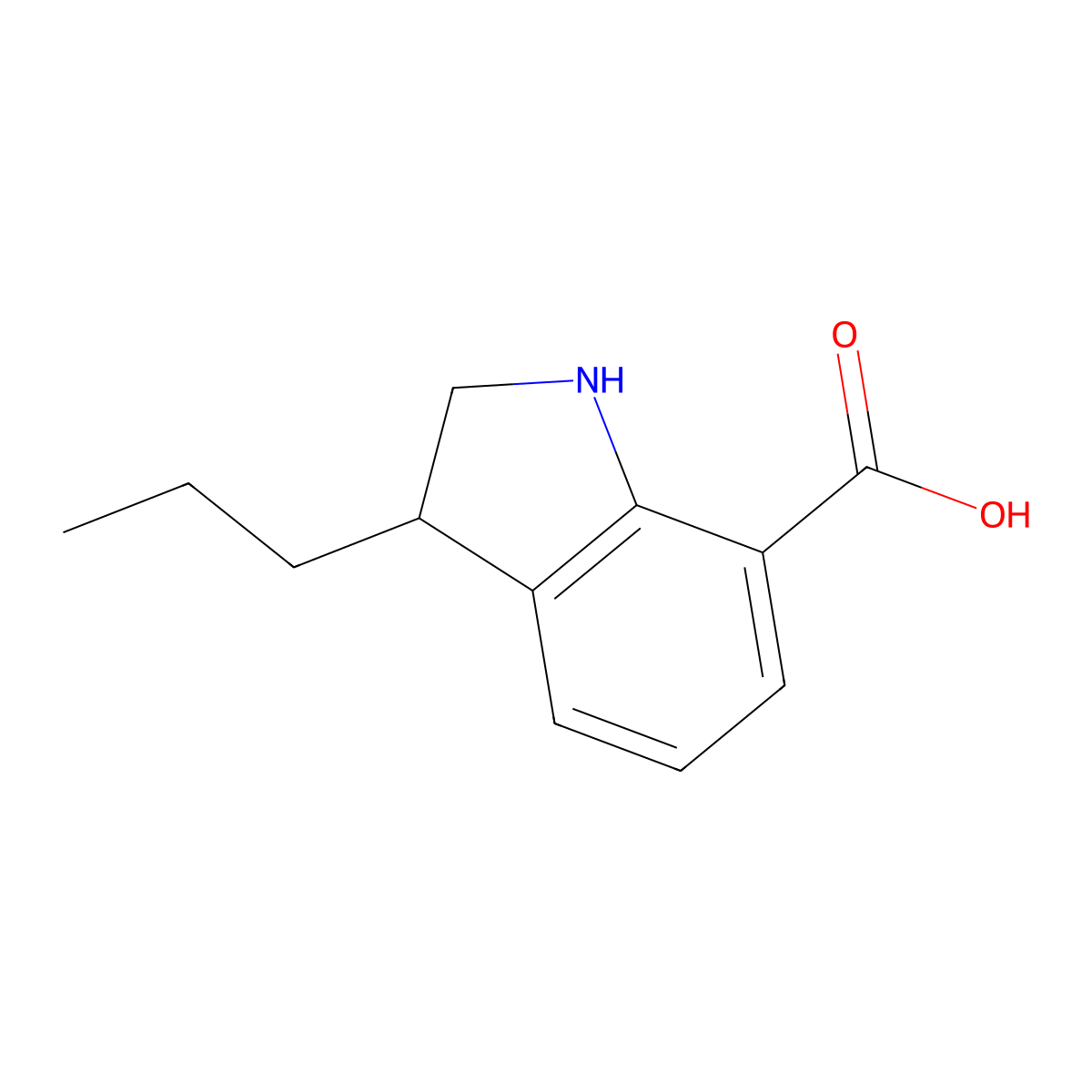 3-Propyl-2,3-dihydro-1H-indole-7-carboxylic acid molecular structure, CAS 2060043-65-2