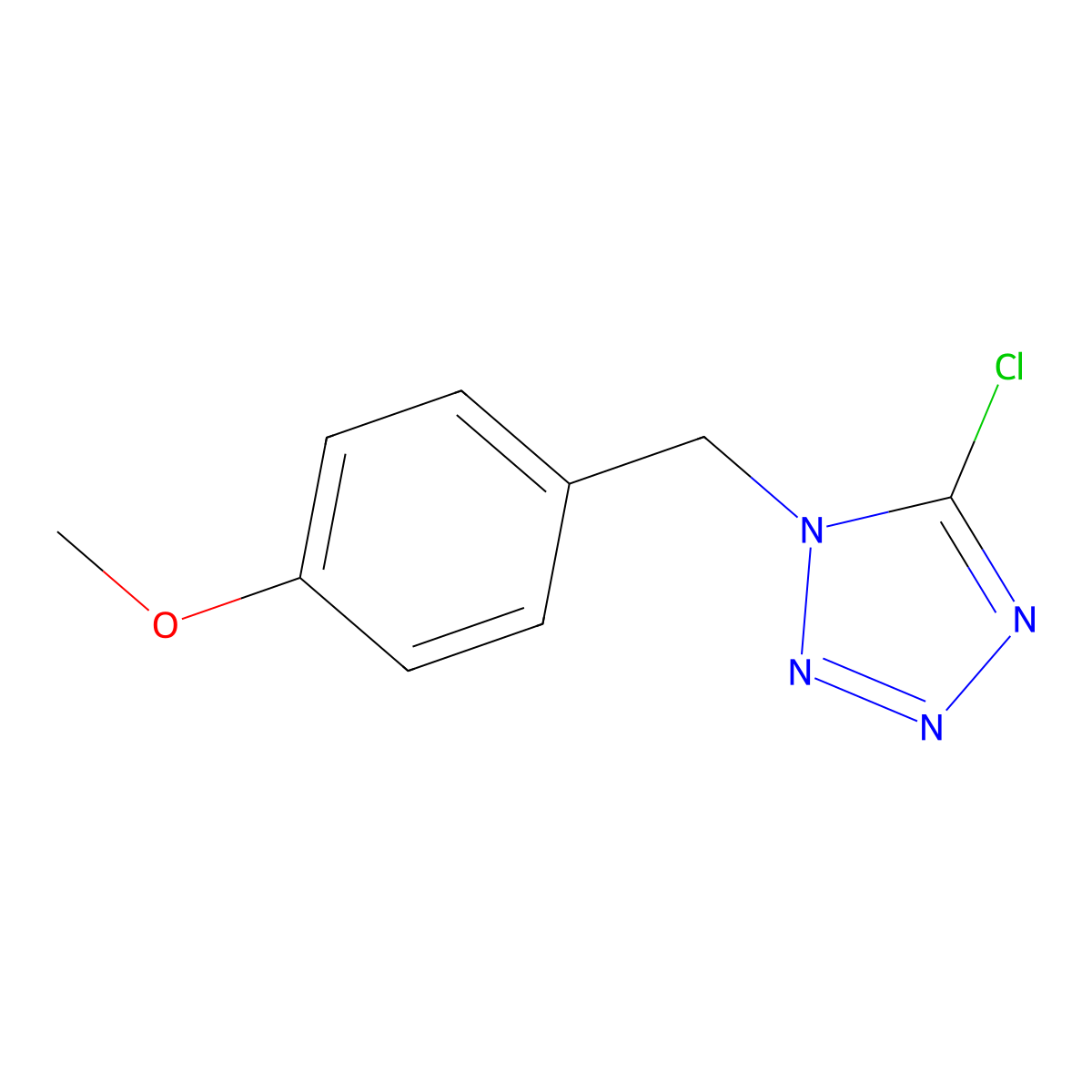 5-chloro-1-[(4-methoxyphenyl)methyl]-1H-1,2,3,4-tetrazole molecular structure, CAS 2060043-68-5