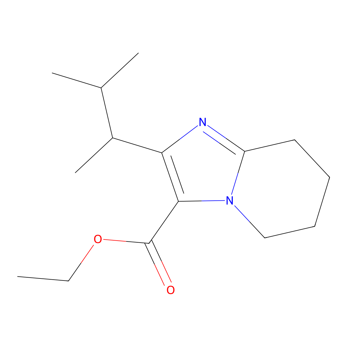 Ethyl 2-(3-methylbutan-2-yl)-5H,6H,7H,8H-imidazo[1,2-a]pyridine-3-carboxylate molecular structure, CAS 2060043-71-0