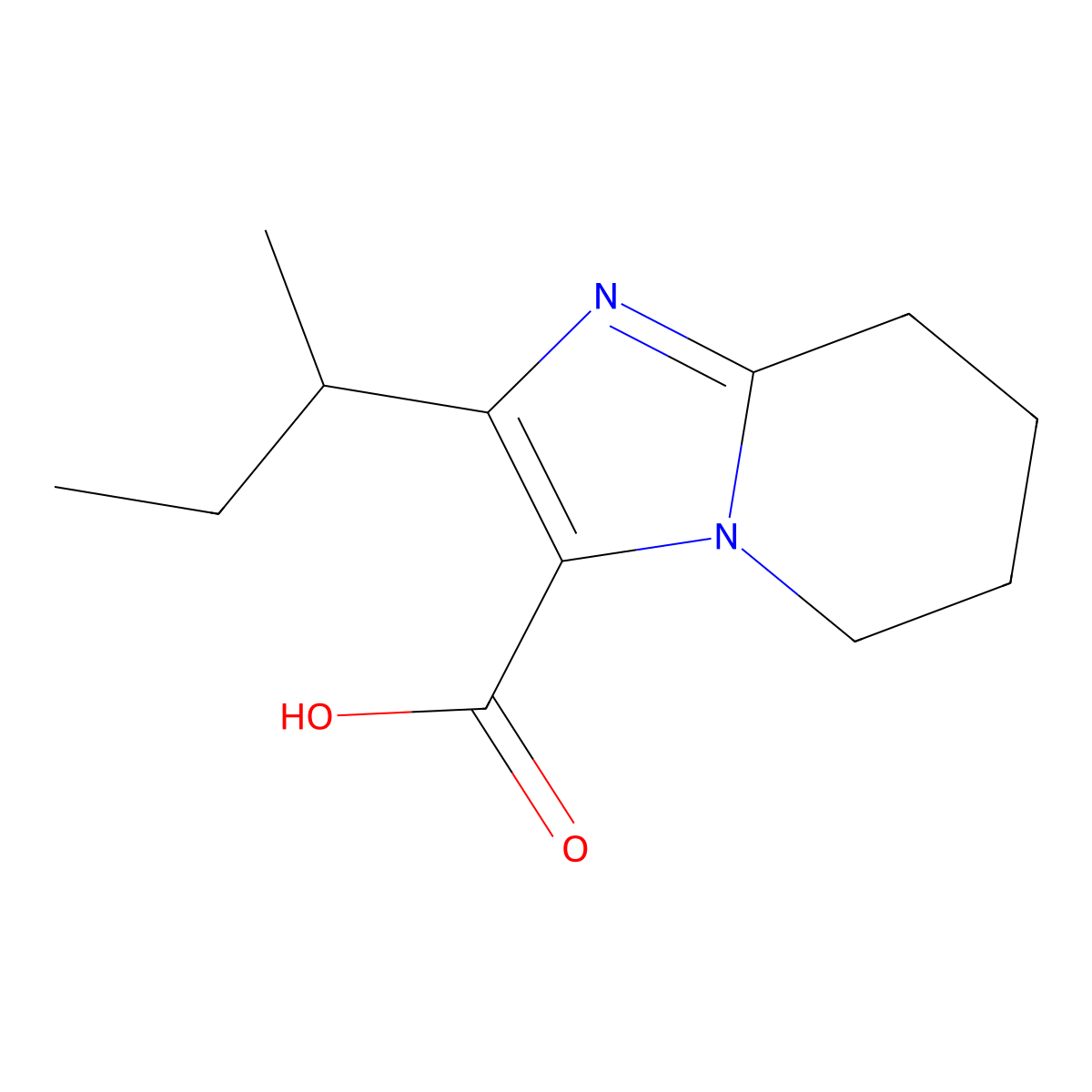 2-(Butan-2-yl)-5H,6H,7H,8H-imidazo[1,2-a]pyridine-3-carboxylic acid molecular structure, CAS 2060043-76-5