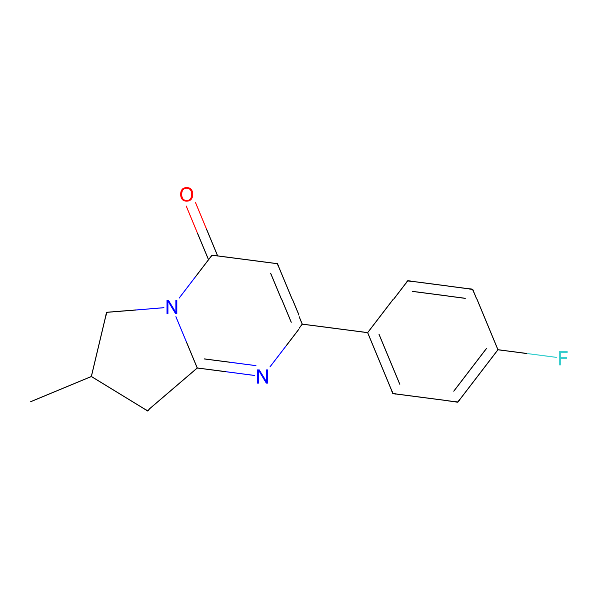 2-(4-Fluorophenyl)-7-methyl-4H,6H,7H,8H-pyrrolo[1,2-a]pyrimidin-4-one molecular structure, CAS 2060043-77-6
