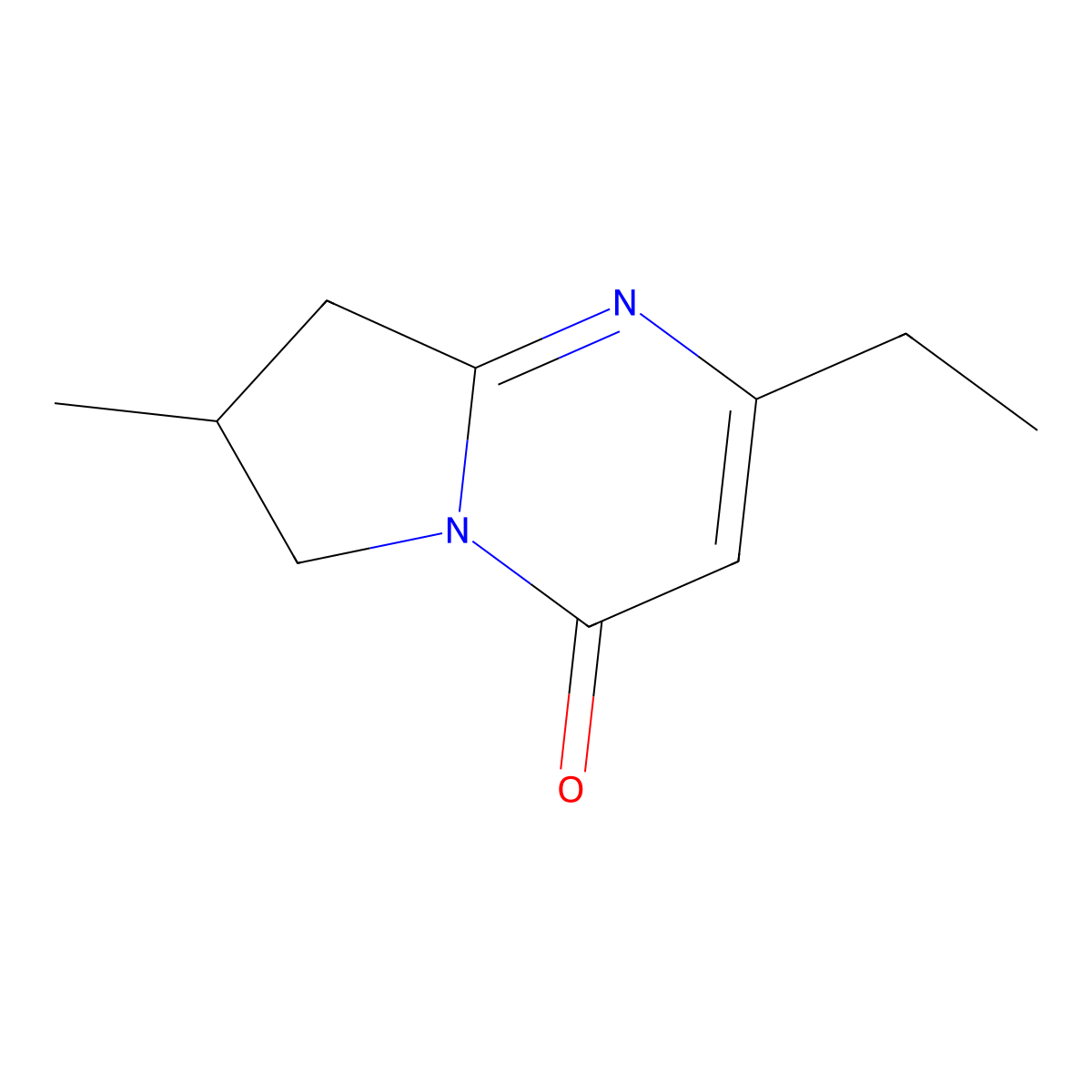 2-Ethyl-7-methyl-4H,6H,7H,8H-pyrrolo[1,2-a]pyrimidin-4-one molecular structure, CAS 2060043-80-1