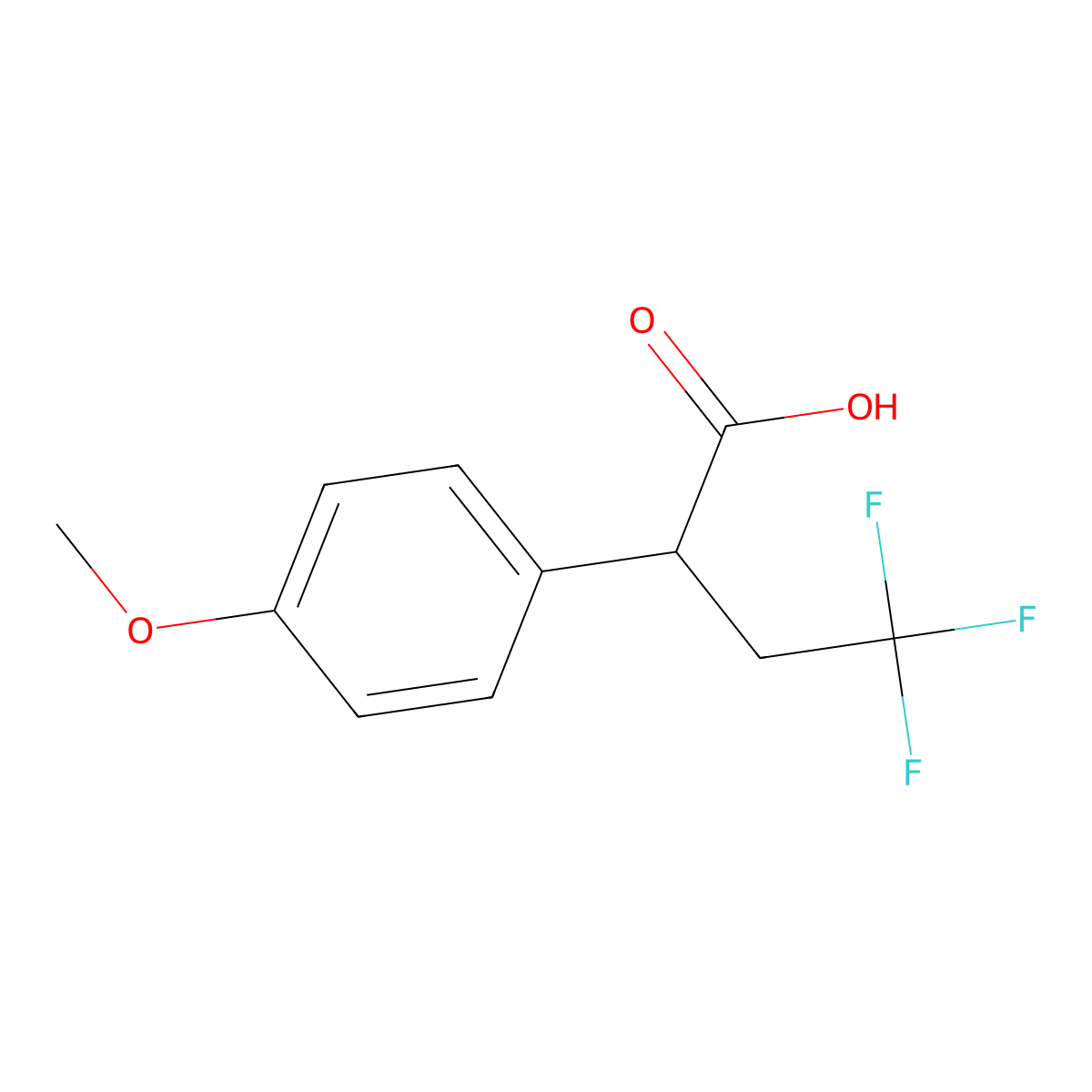4,4,4-Trifluoro-2-(4-methoxyphenyl)butanoic acid molecular structure, CAS 2060043-87-8