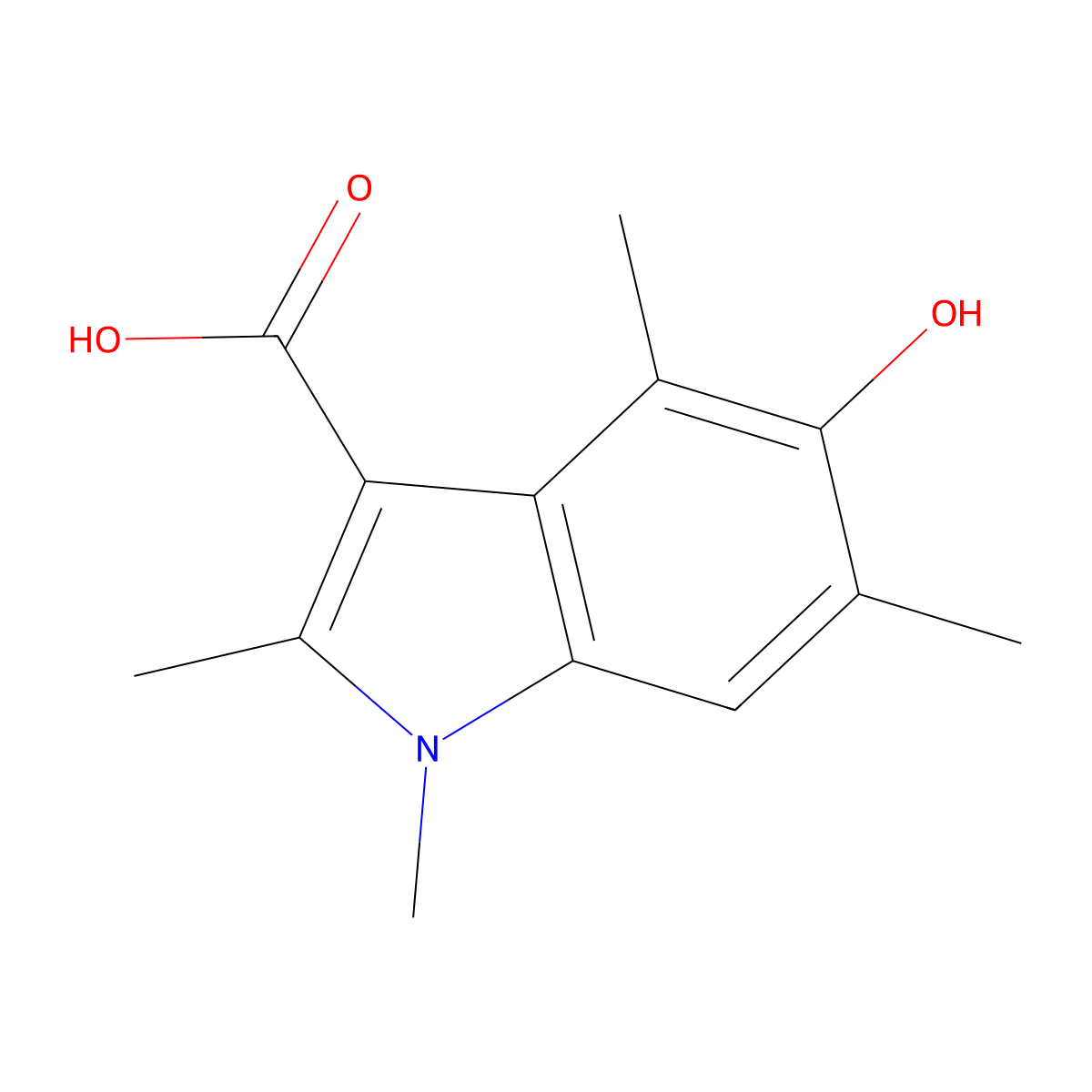 5-Hydroxy-1,2,4,6-tetramethyl-1H-indole-3-carboxylic acid molecular structure, CAS 2060043-89-0
