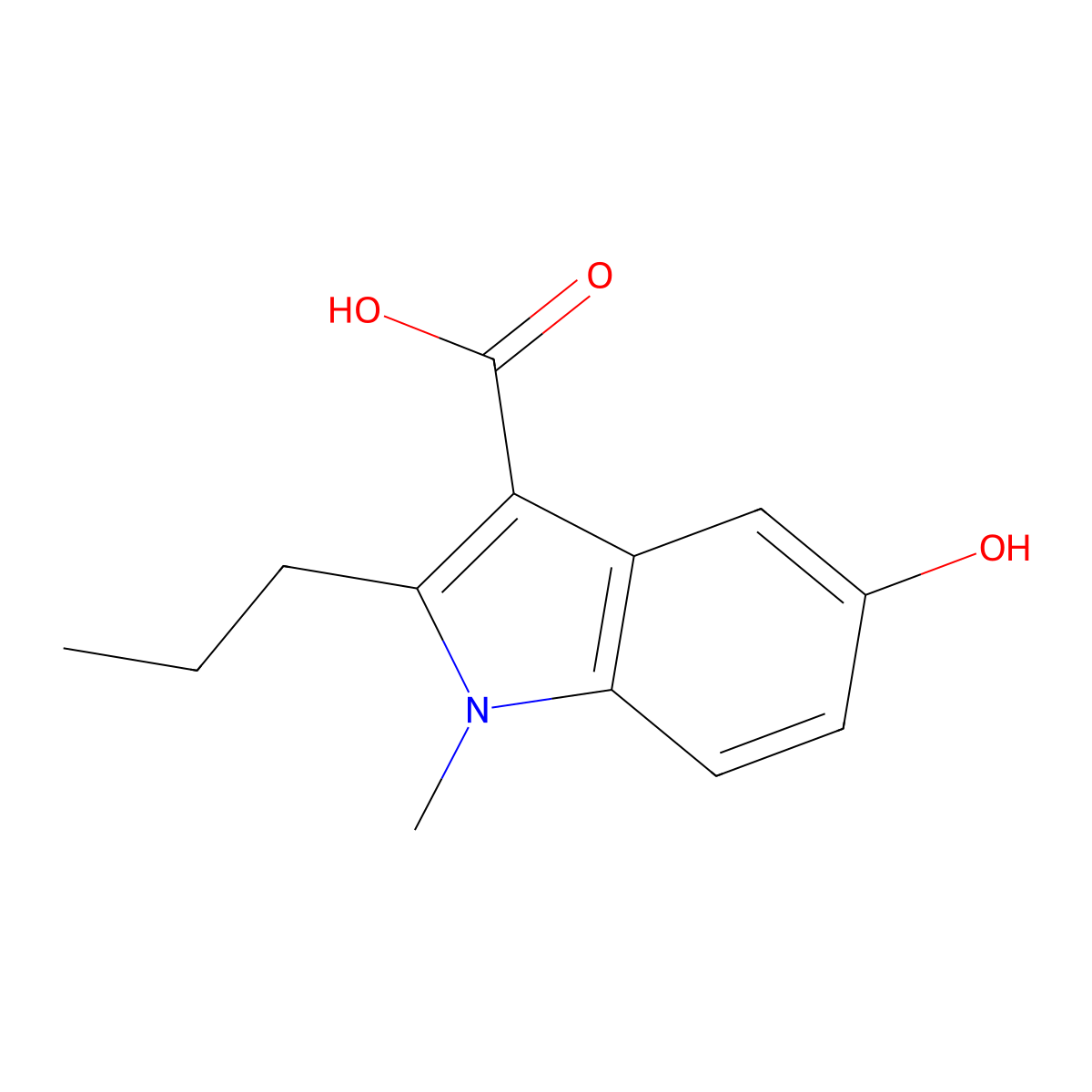 5-Hydroxy-1-methyl-2-propyl-1H-indole-3-carboxylic acid molecular structure, CAS 2060043-97-0