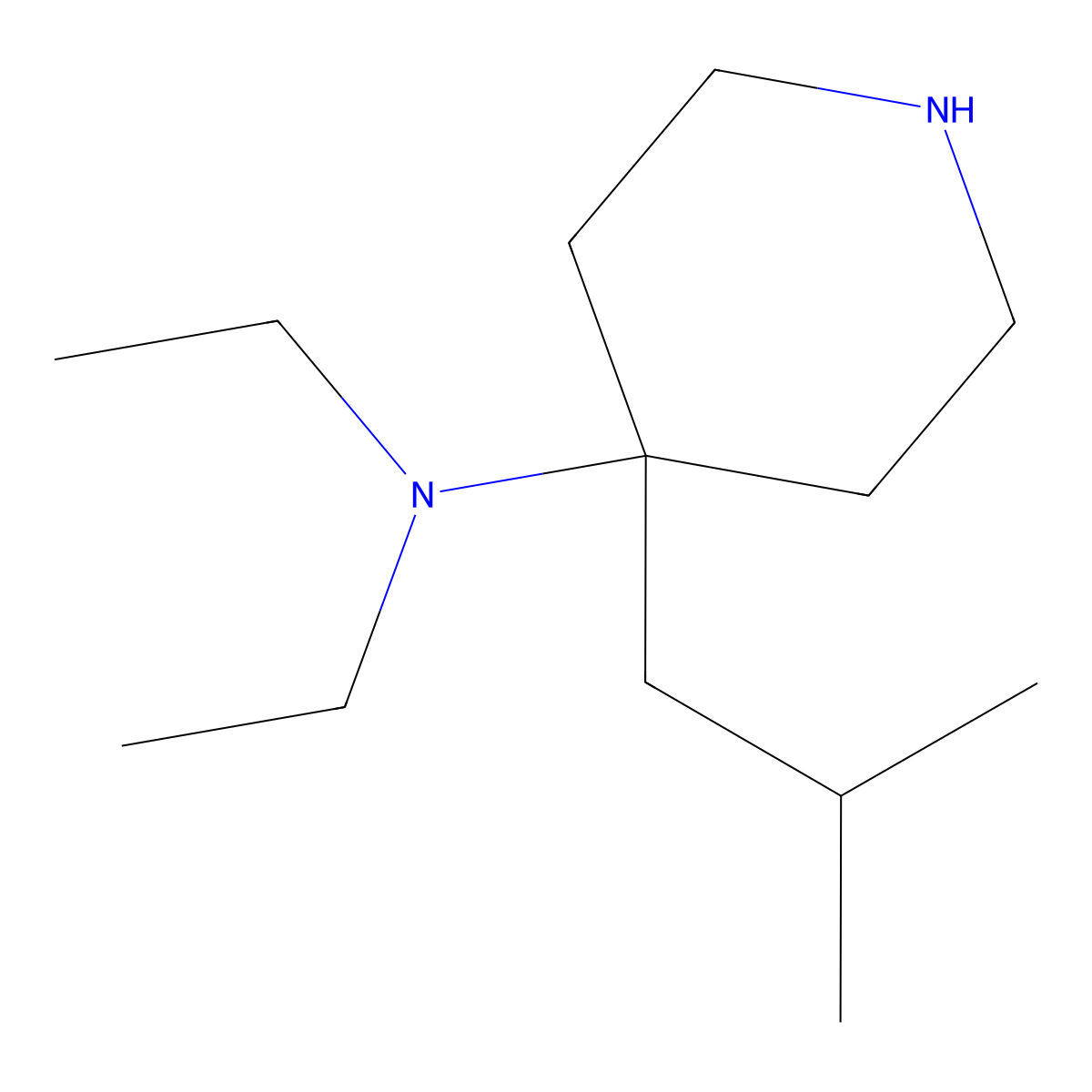 N,N-Diethyl-4-(2-methylpropyl)piperidin-4-amine molecular structure, CAS 2060044-00-8