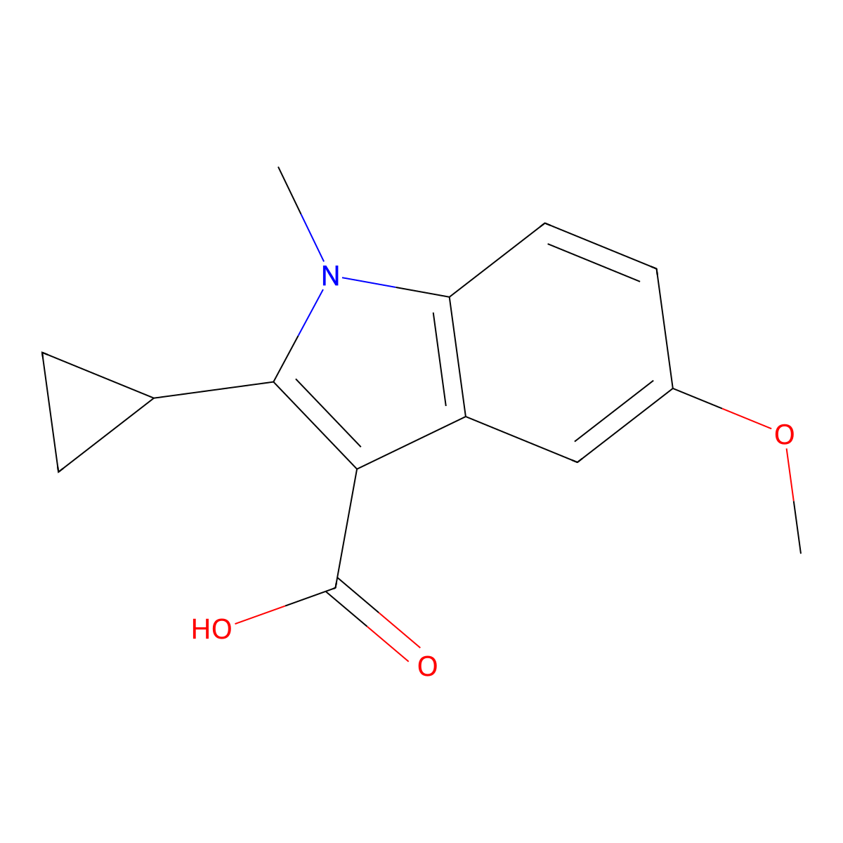 2-Cyclopropyl-5-methoxy-1-methyl-1H-indole-3-carboxylic acid molecular structure, CAS 2060044-04-2