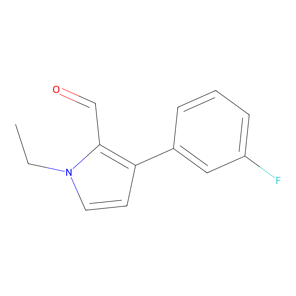 1-Ethyl-3-(3-fluorophenyl)-1H-pyrrole-2-carbaldehyde molecular structure, CAS 2060044-06-4
