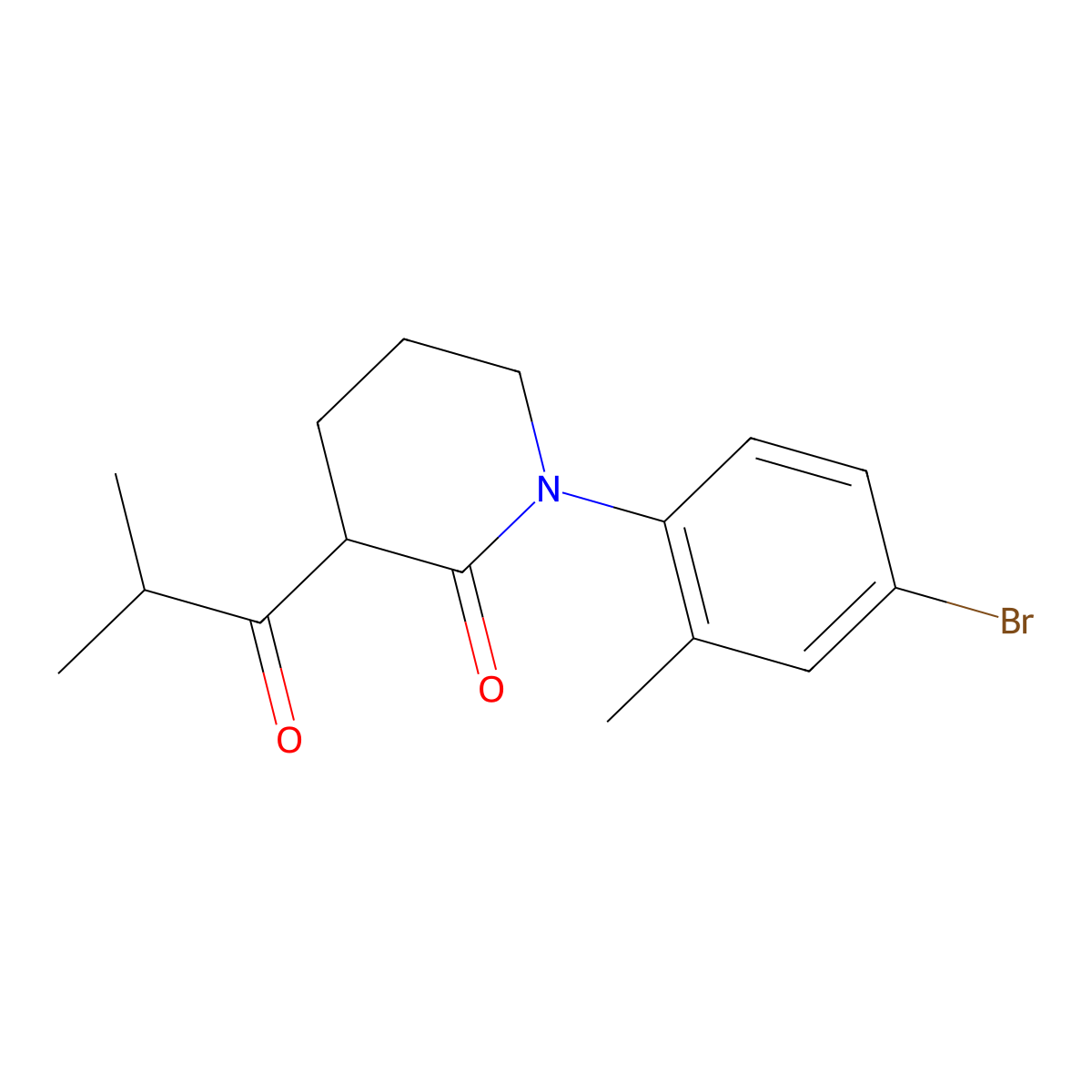 1-(4-Bromo-2-methylphenyl)-3-(2-methylpropanoyl)piperidin-2-one molecular structure, CAS 2060044-08-6