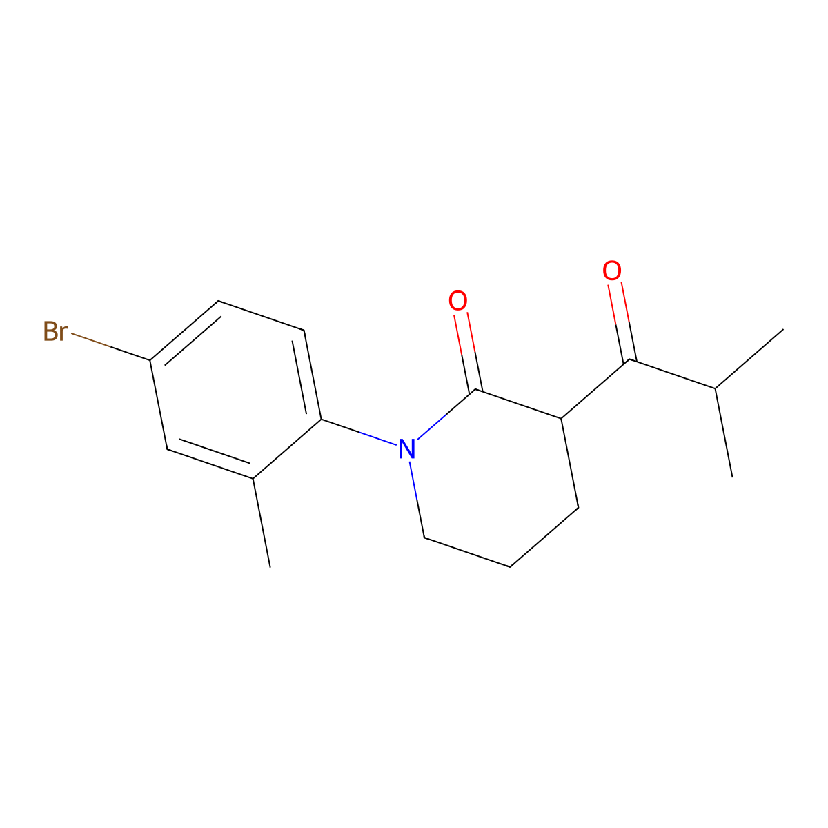 1-(4-Bromo-2-methylphenyl)-3-(2-methylpropanoyl)piperidin-2-one molecular structure, CAS 2060044-08-6