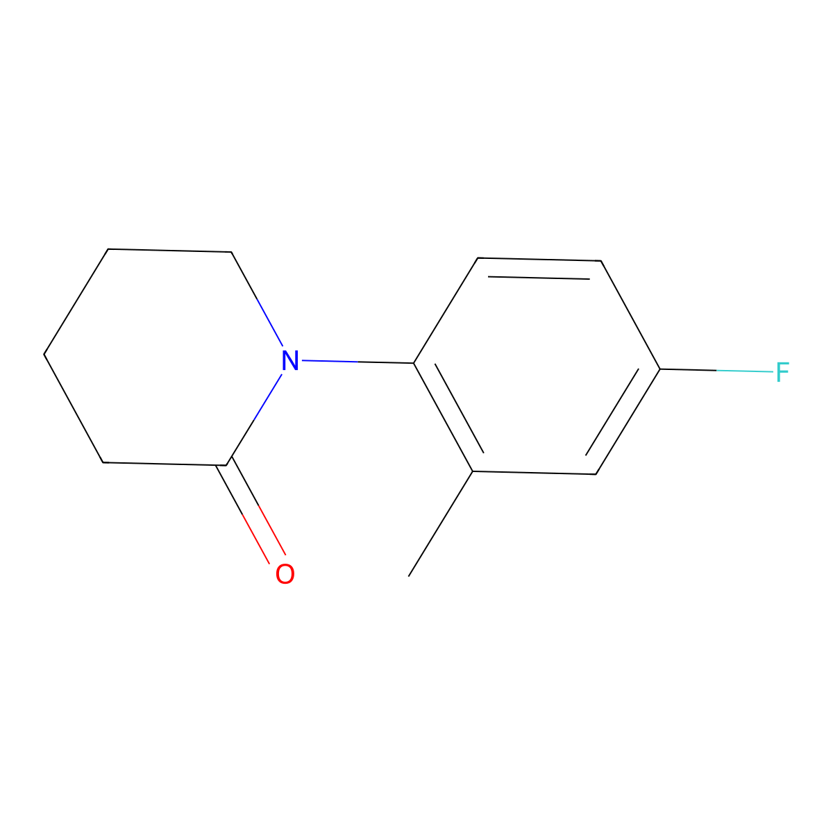 1-(4-Fluoro-2-methylphenyl)piperidin-2-one molecular structure, CAS 2060044-10-0