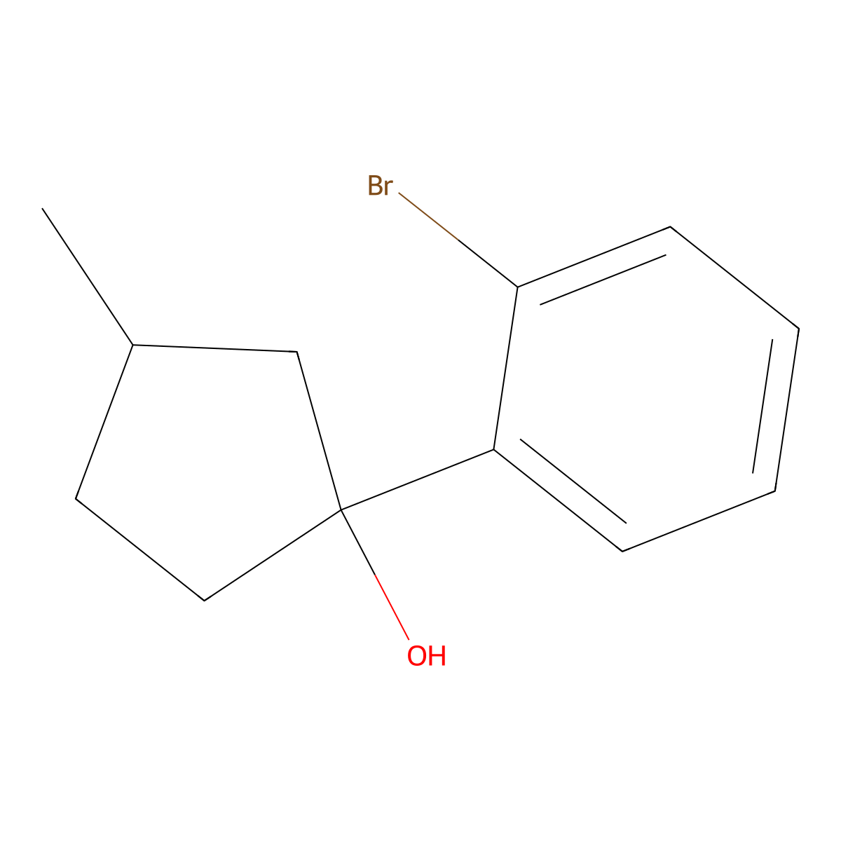 1-(2-Bromophenyl)-3-methylcyclopentan-1-ol molecular structure, CAS 2060044-18-8