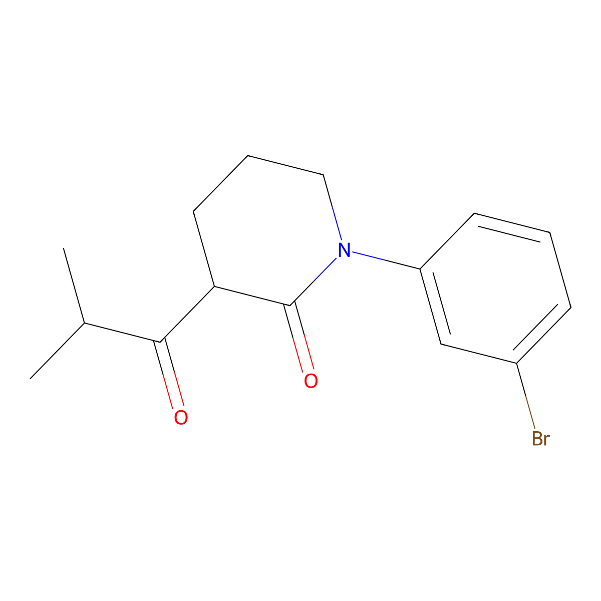 1-(3-Bromophenyl)-3-(2-methylpropanoyl)piperidin-2-one molecular structure, CAS 2060044-25-7
