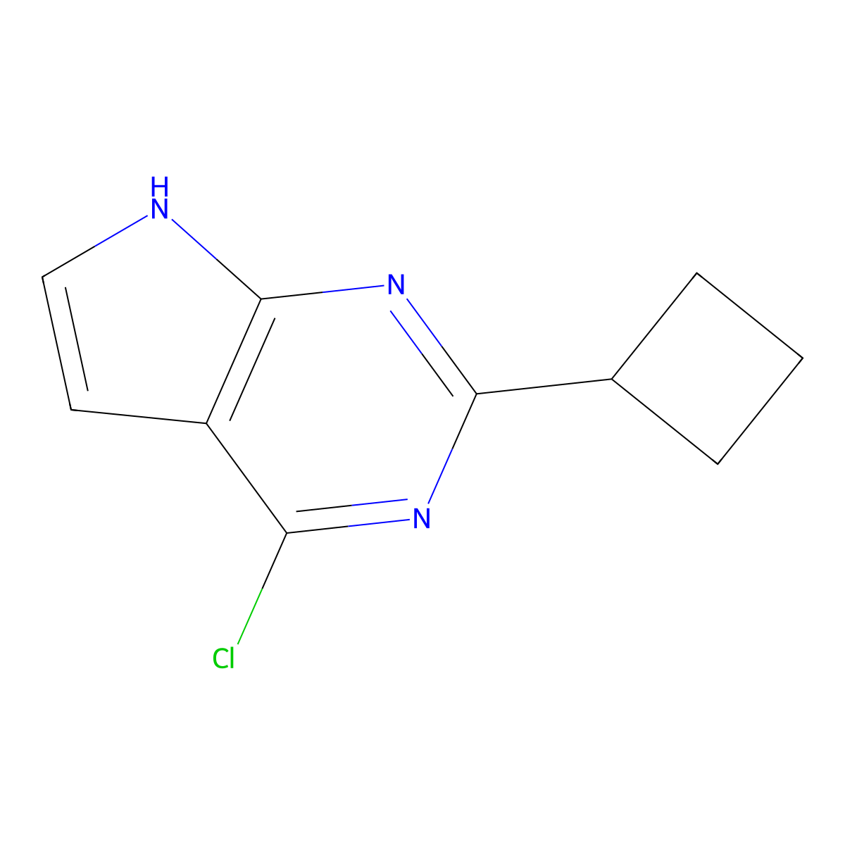 4-Chloro-2-cyclobutyl-7H-pyrrolo[2,3-d]pyrimidine molecular structure, CAS 2060044-34-8