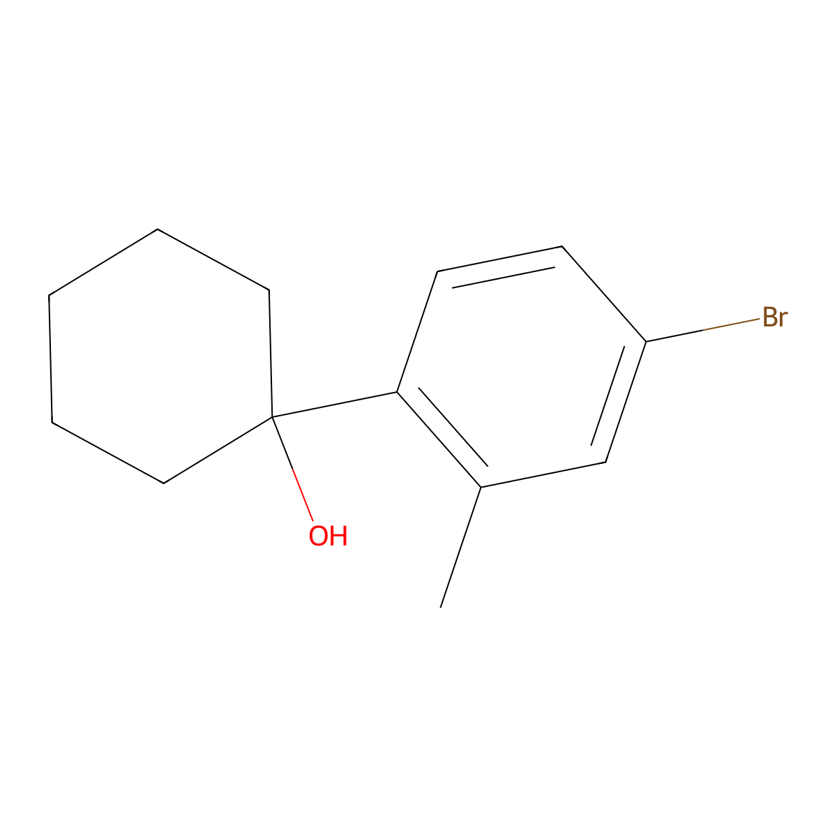 1-(4-Bromo-2-methylphenyl)cyclohexan-1-ol molecular structure, CAS 2060044-35-9