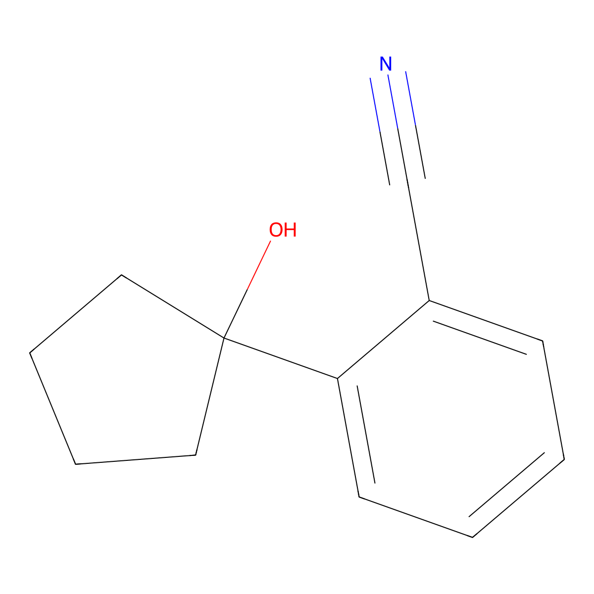 2-(1-Hydroxycyclopentyl)benzonitrile molecular structure, CAS 2060044-42-8