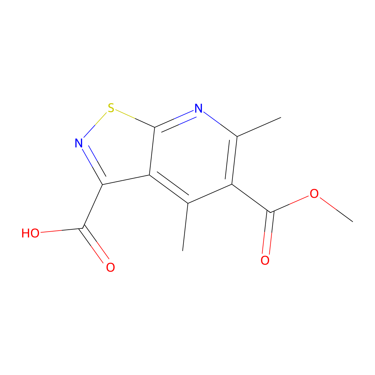 5-(Methoxycarbonyl)-4,6-dimethyl-[1,2]thiazolo[5,4-b]pyridine-3-carboxylic acid molecular structure, CAS 2060044-45-1