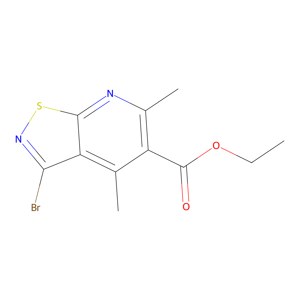 Ethyl 3-bromo-4,6-dimethyl-[1,2]thiazolo[5,4-b]pyridine-5-carboxylate molecular structure, CAS 2060044-47-3