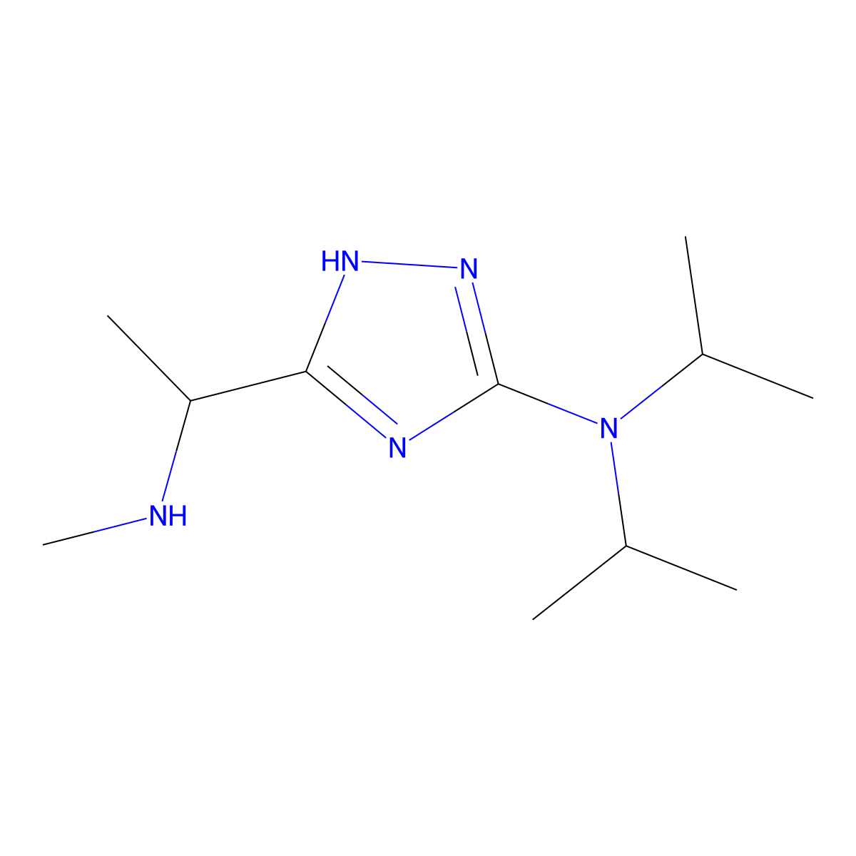 5-[1-(Methylamino)ethyl]-N,N-bis(propan-2-yl)-1H-1,2,4-triazol-3-amine molecular structure, CAS 2060044-52-0
