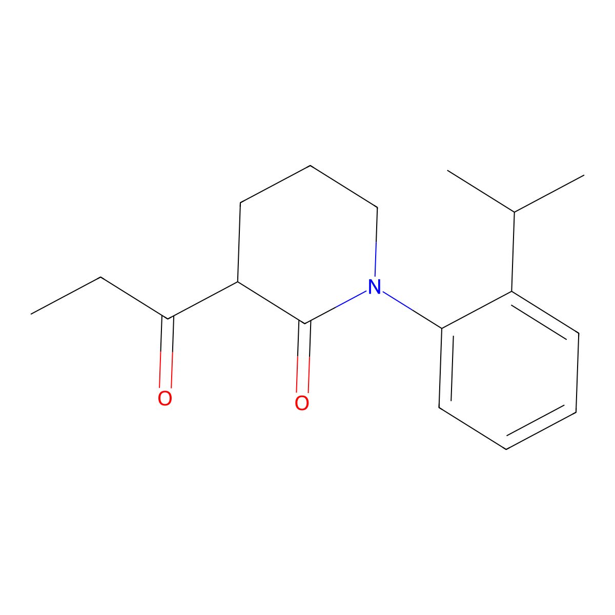 1-[2-(Propan-2-yl)phenyl]-3-propanoylpiperidin-2-one molecular structure, CAS 2060044-68-8