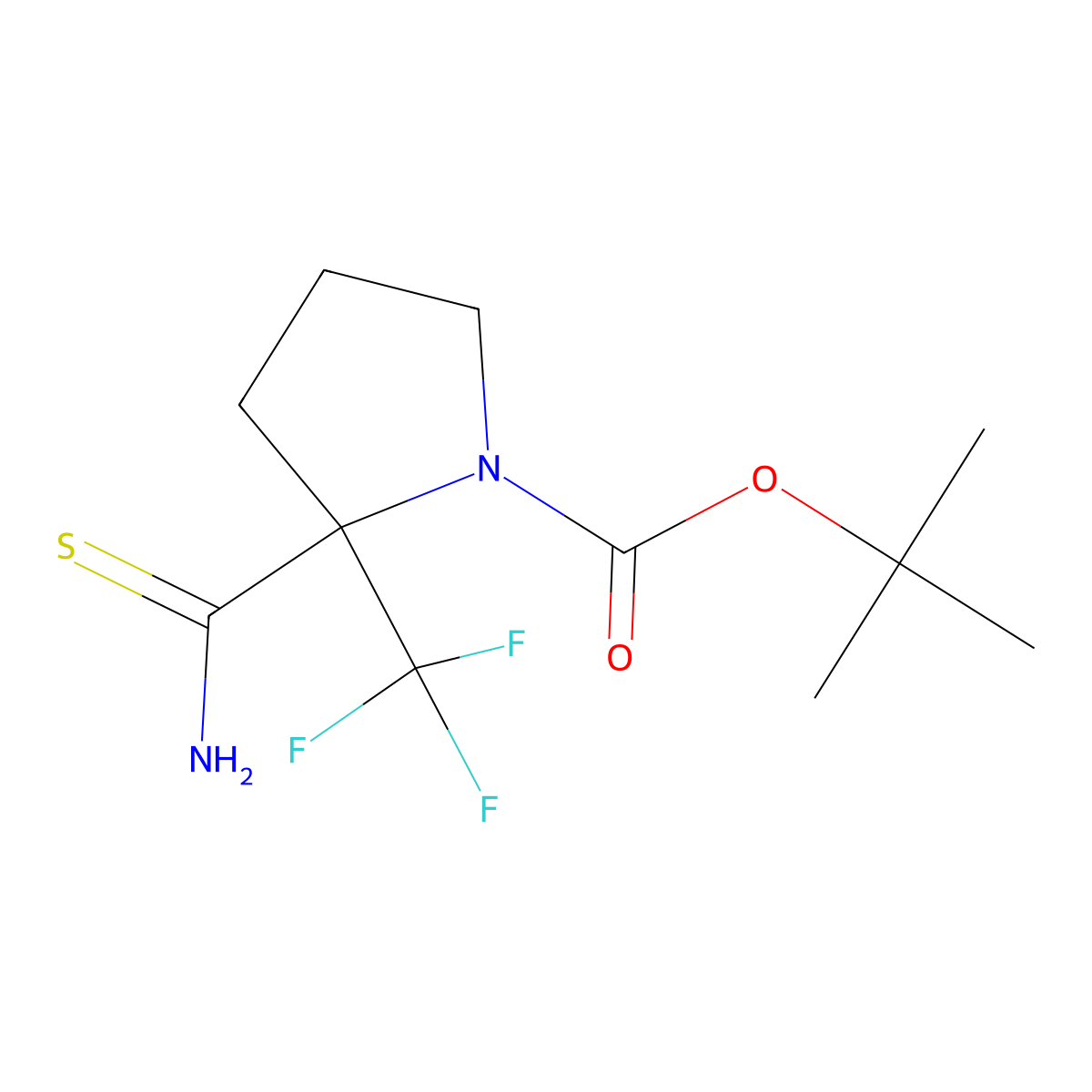 tert-Butyl 2-carbamothioyl-2-(trifluoromethyl)pyrrolidine-1-carboxylate molecular structure, CAS 2060044-72-4