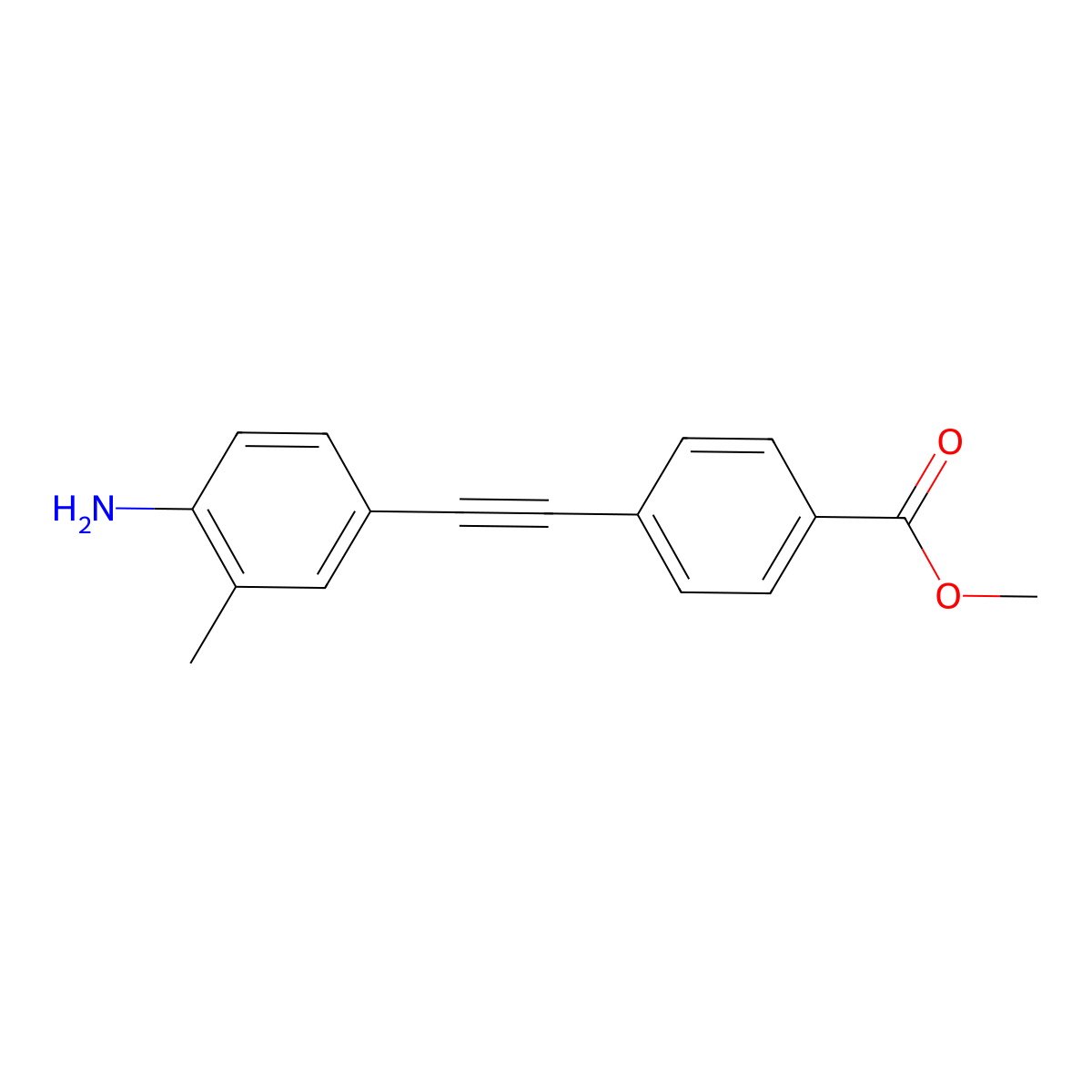 Methyl 4-[2-(4-amino-3-methylphenyl)ethynyl]benzoate molecular structure, CAS 2060044-75-7